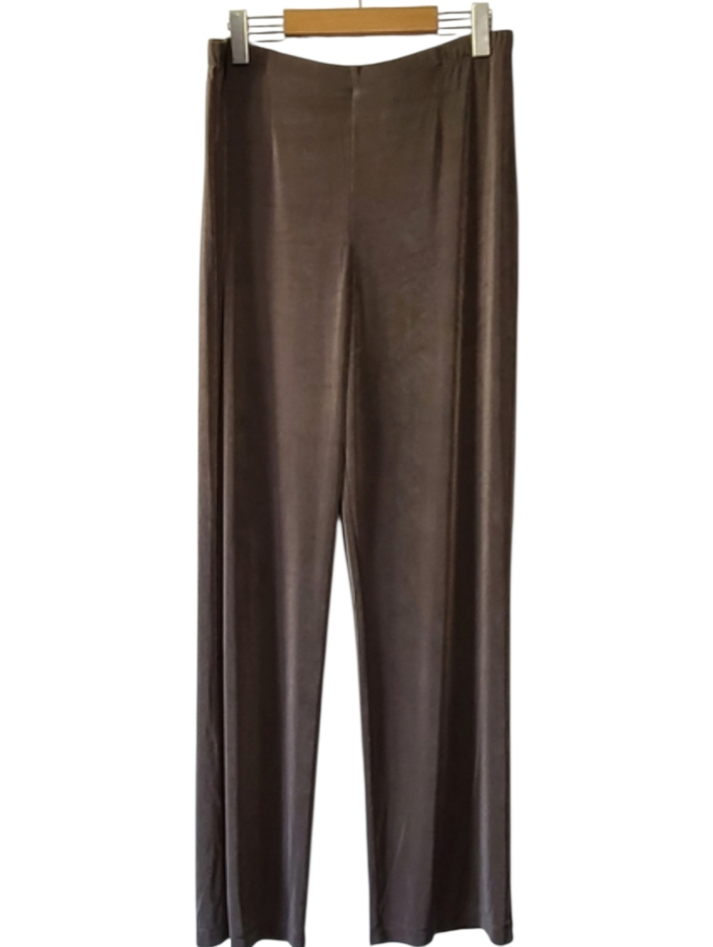 Chico’s Travelers Brown Slinky Wide Leg Pants Women’s Size M Wrinkle Free Travel